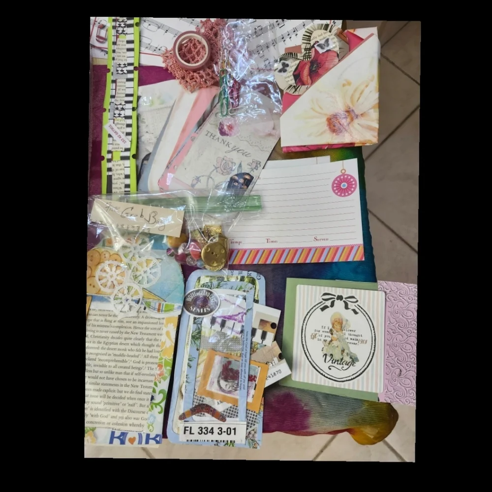 Cottagecore Floral Junk Journal Starter Kit Bundle 50+ Pieces Ephemera Stickers